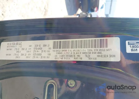 2015 Ram 1500 Big Horn z USA, uszkodzony, nr VIN 1C6RR7LT9FS589176